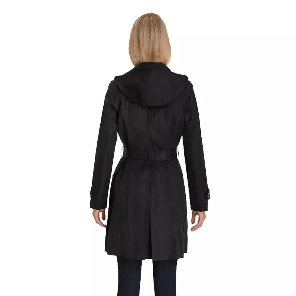London Fog Classic Black Trench Coat - Picture 2 of 2